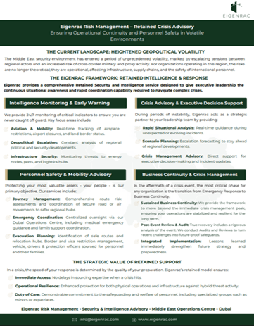 Eigenrac Risk Management - Retained Crisis Advisory