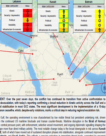 Middle East Crisis Risk Map 17th April